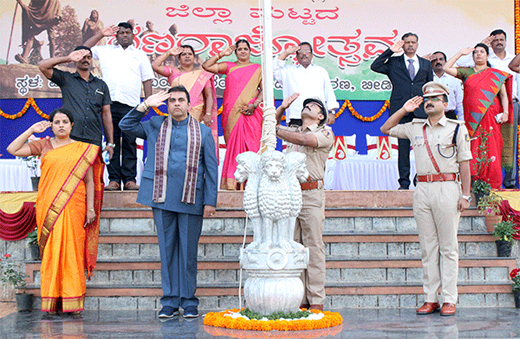 The 69th Republic Day was celebrated at Udupi with gaiety on January 26, Friday. Udupi District in-charge Minister Pramod Madhwaraj unfurled the national flag at the district